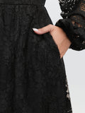 Sheer Lace Sleeve Waist-Defining Mini Dress