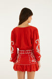 Red Richelieu Blouse