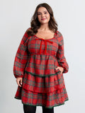 Sweet Holidays Ribbon Tiered Knee Dress