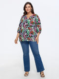 Floral Print Notched Collar Shirt