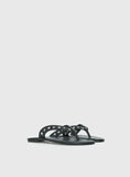 Lyana Eyelet Detail Sandals Black