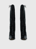 Creator Knee High Lace-Up Boots Black