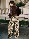 Ramos Low Rise Wide Leg Denim Jeans Tiger