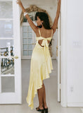 Marielle Asymmetrical Midi Dress Yellow