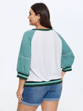 Color Contrast Raglan Sleeve Sweatshirt