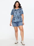 Cotton Tie Dye Back Crisscross T-Shirt