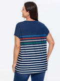 Supersoft Multi Stripe Print Dolman Sleeve T-Shirt