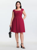 Twist-Front Pleated Pockets Mini Dress