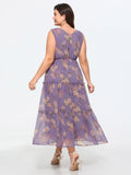 Floral Print Ruffled Edge Tiered Maxi Dress