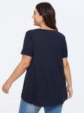 Supersoft Overlap Hem Plain T-Shirt