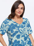 Floral Print V-Neck T-Shirt