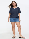 Supersoft Stretchy Hooded Color Contrast T-Shirt