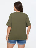 Cotton Sunkissed Floral Print Flared Sleeve T-Shirt