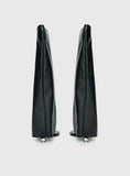Burning Daylight Open Toe Knee High Boots Black
