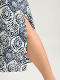 Boho Geometric Print Split Midi Dress