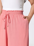 Lace Trim Drawstring Waist Breezy Pants