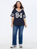 Cotton Graphic Print Color Contrast T-Shirt