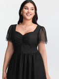 Sheer Sweetheart Ruched Bodice Midi Dress