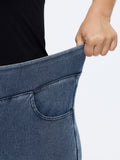 Stretchy Wide Waistband Pull-On Jeans