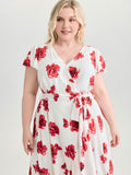 Romantic Times Floral Ruffled Hem Maxi Dress