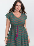 Floral Print High-Low Hem Midi Dress