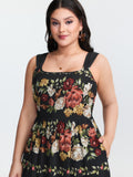 Blooming Florals Shirred Pockets Maxi Dress