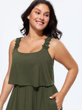 Supersoft Lace Straps Layered Midi Dress