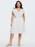 Supersoft Lace Eyelet Trim Breezy Mini Dress