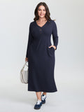 Supersoft Textured Fitted Side Hem Midi Dress
