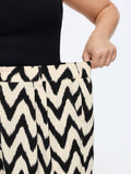 Geometric Print Pull-On Wide-Leg Pants