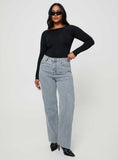 Kalinda High Rise Straight Leg Jeans Blue