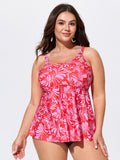 Floral Print Cut-Out Strap Swim Top