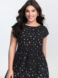 Colorful Star Print Pockets Mini Dress