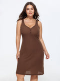 Supersoft Ribbed Knit Sleeveless Lounge Dress