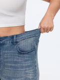 Stretchy Ripped Straight-Leg Jeans
