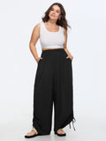 Supersoft Elastic Waist Side Drawstring Wide Leg Pants