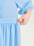 Adjustable Bodice Toothpick Pleat Mini Dress