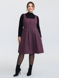 Tweed Pleated Waist Zipper Mini Dress