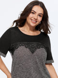 Color Block Lace Panel T-Shirt