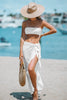 Sheer Ruffled Maxi Cover-Up Sarong - White