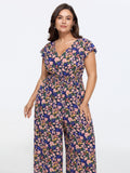 Floral Print Cut-Out Back Jumpsuit