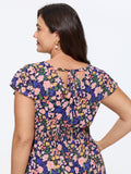 Floral Print Cut-Out Back Jumpsuit