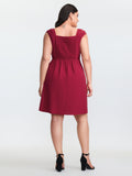 Twist-Front Pleated Pockets Mini Dress