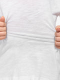 Cotton Plain Slub Eyelet Trim Dolman Sleeve T-Shirt