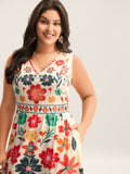 Floral Drama Cinched-Waist Maxi Dress