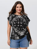 Cotton Paisley Print Knotted Side T-Shirt