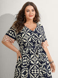 Boho Print Side Tie Maxi Dress