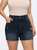 Ripped Hem Mid-Rise Skinny-Fit Jeans