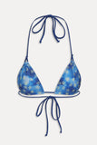Ari Satin Triangle Bikini Top - Cosmic Bloom