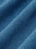 Denim Halter Button Front Maxi Dress